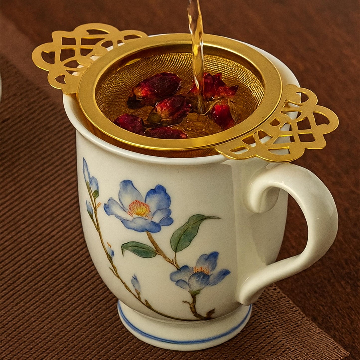 Gold Stainless Steel Tea Strainer