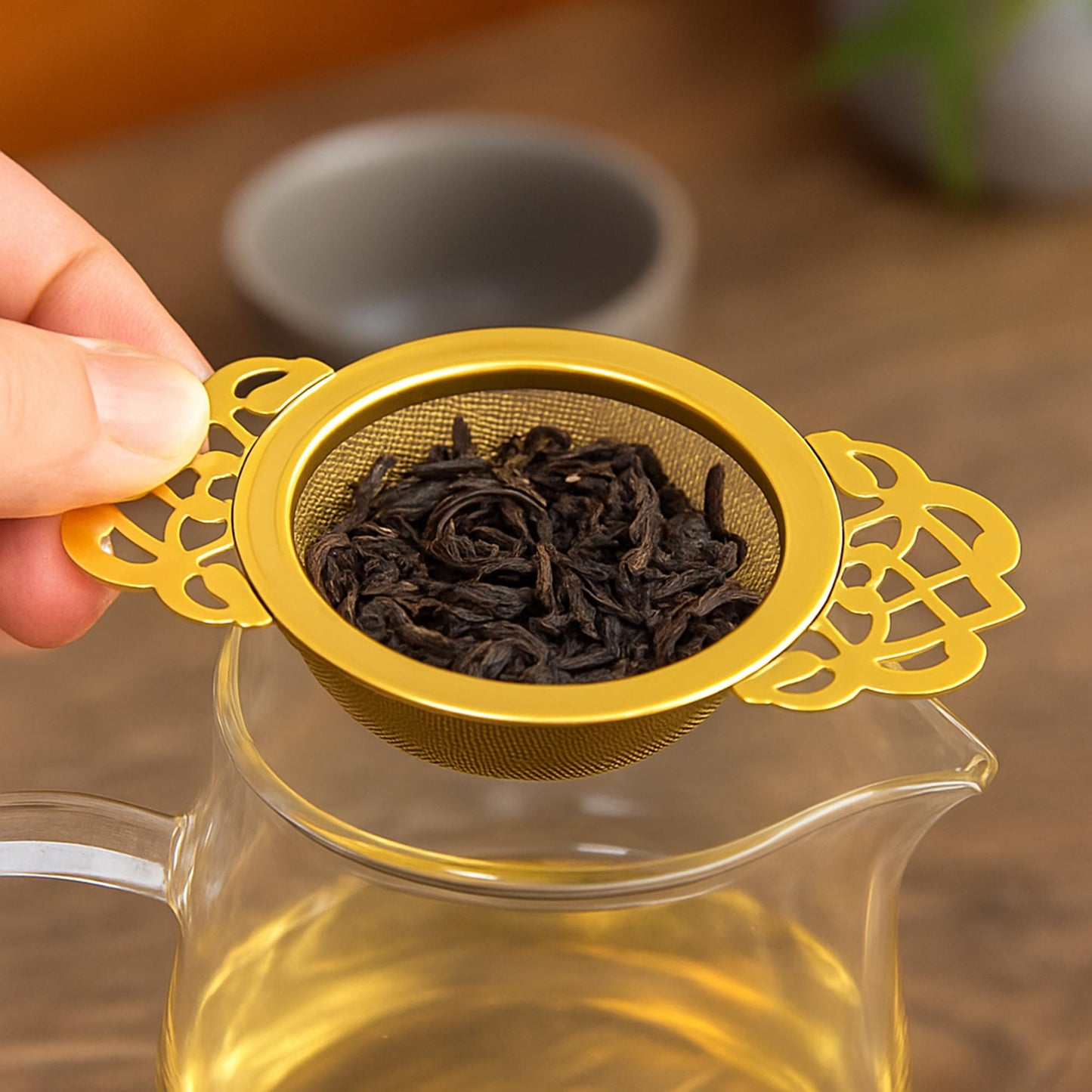 Gold Stainless Steel Tea Strainer