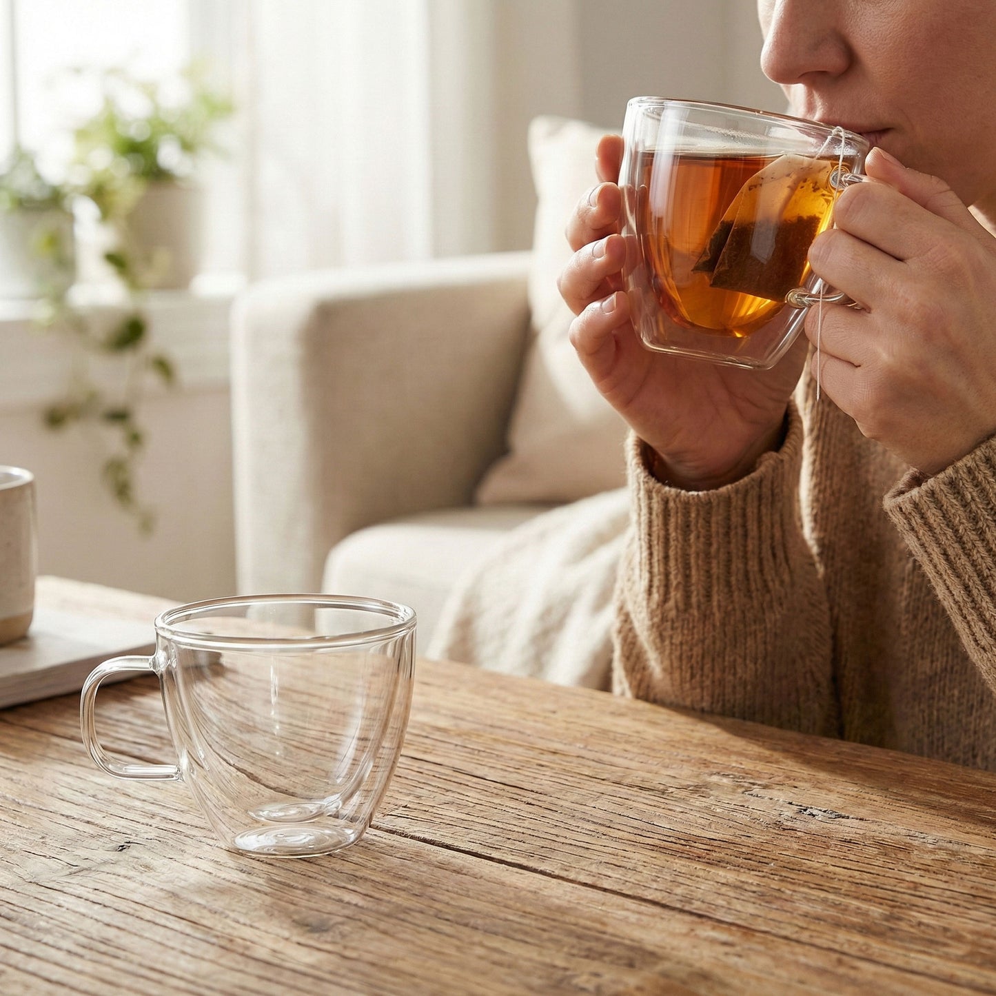 Double Wall Glass Teacup, Set of 2 (250ml)
