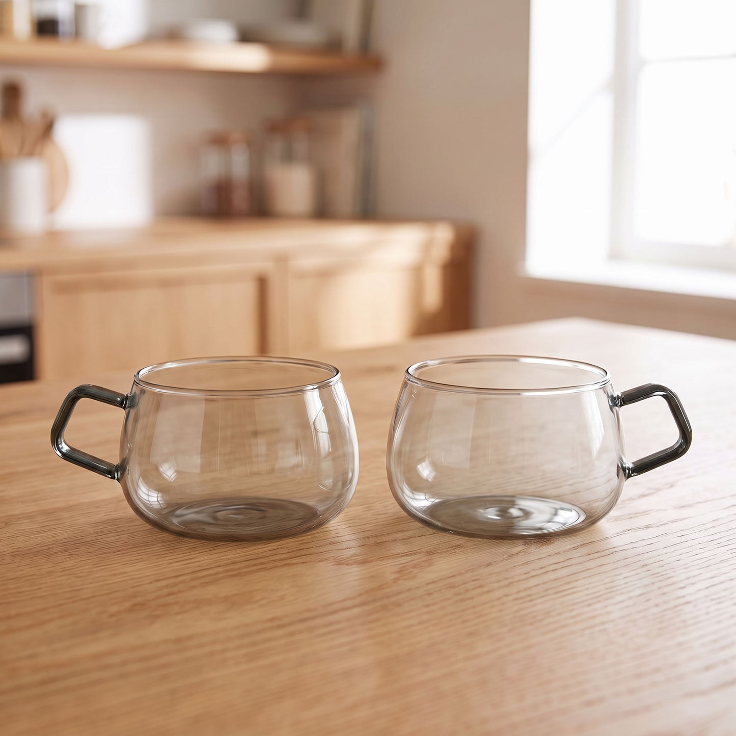 AdHoc Yuna Smoke Glass Tea Cups – 2 Piece Set (400ml)