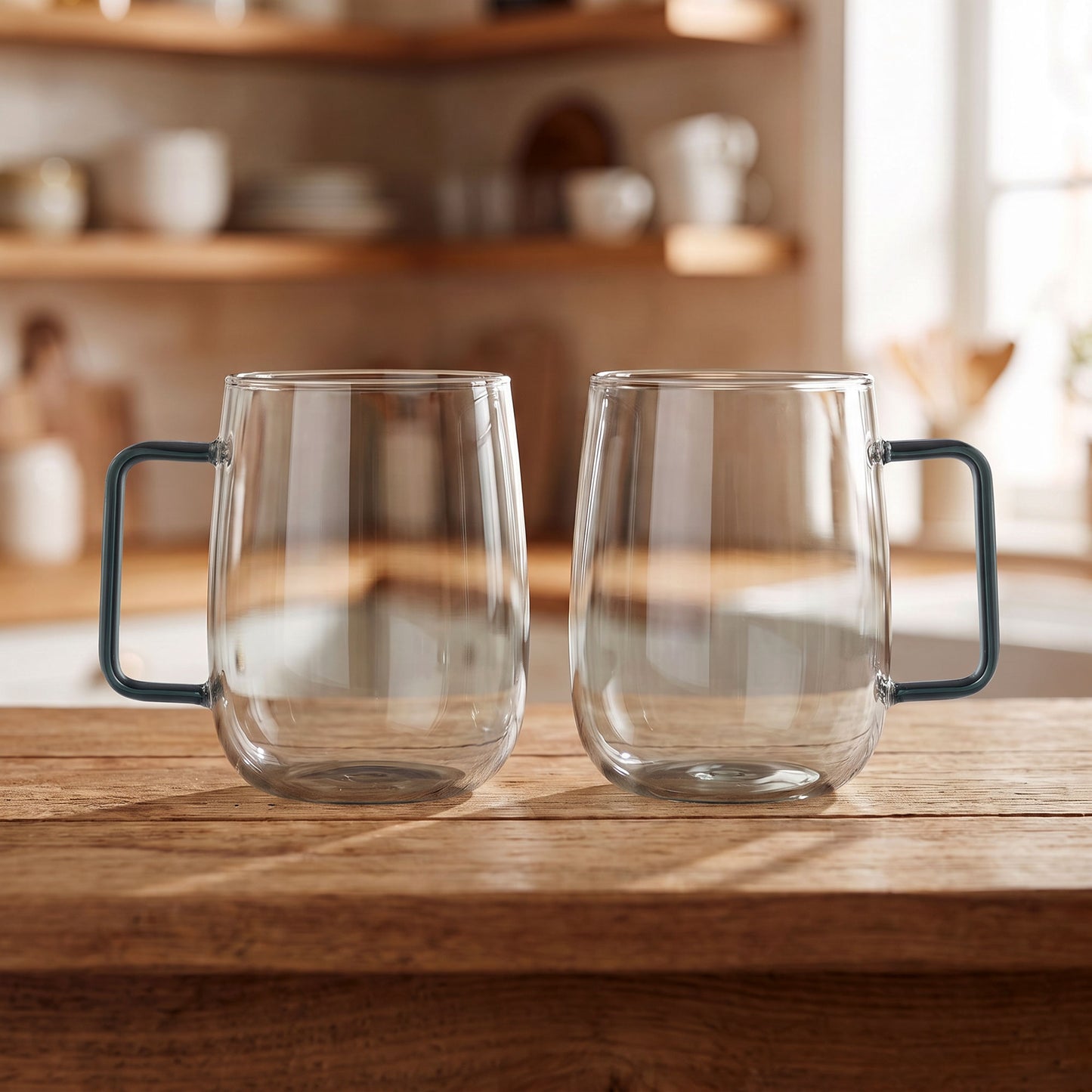 AdHoc Yuna Smoke Glass Tea Cups – 2 Piece Set (560ml)