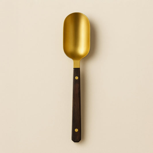 Brass Tea Scoop with Ebony Wooden Handle