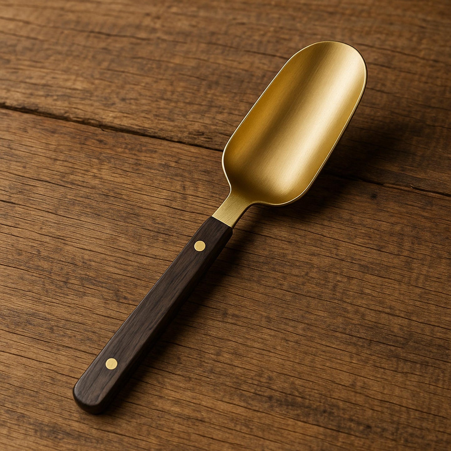 Brass Tea Scoop with Ebony Wooden Handle