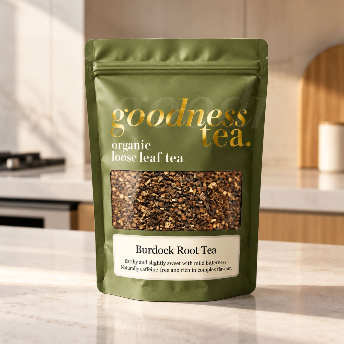 Goodness Tea Organic Burdock Root Herbal Tea pouch