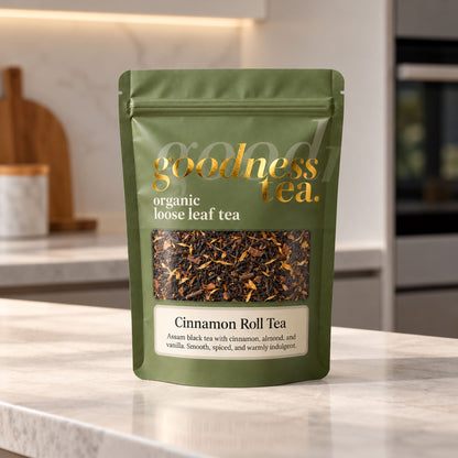 Goodness Tea Organic Cinnamon Roll Black Tea pouch