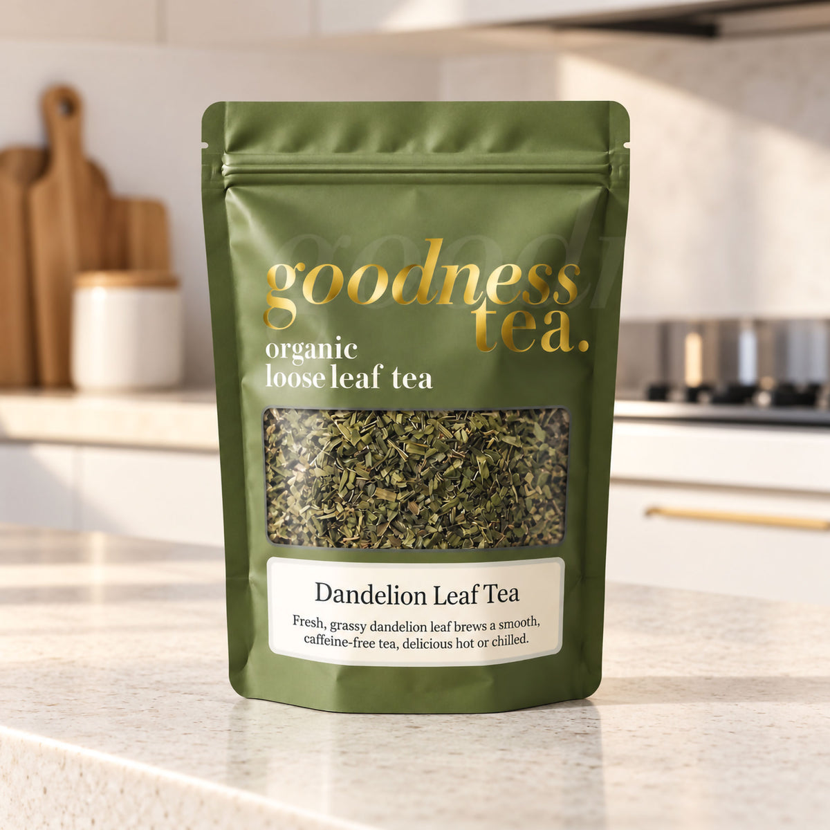Goodness Tea Organic Dandelion Leaf Herbal Tea pouch