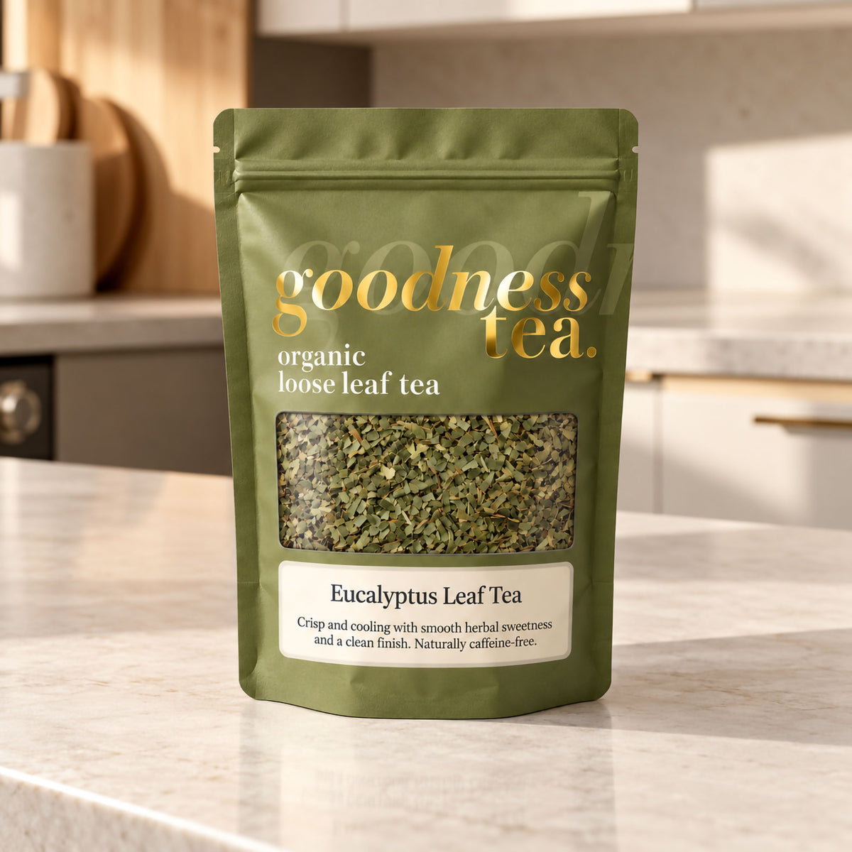 Goodness Tea Organic Eucalyptus Leaf Herbal Tea pouch