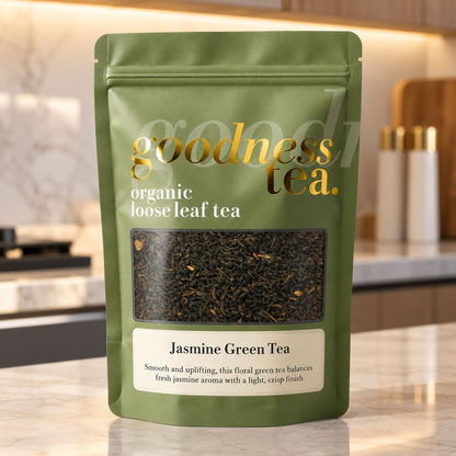 Goodness Tea Organic Jasmine Chinese Green Tea pouch