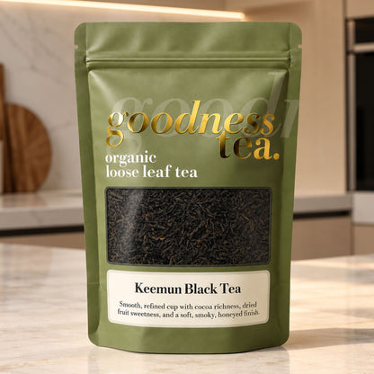 Goodness Tea Organic Keemun Chinese Black Tea pouch