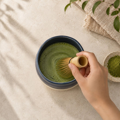 Handmade bamboo matcha whisk and chashaku