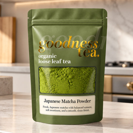 Goodness Tea Organic Matcha Powder Premium Grade pouch