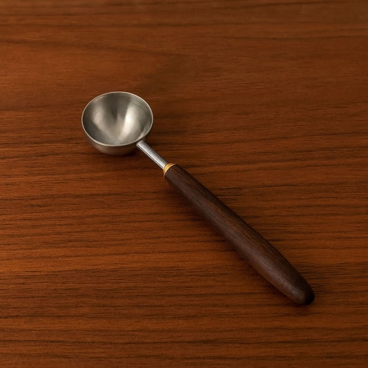 Stainless Steel Tea Scoop with Walnut Wooden Handle