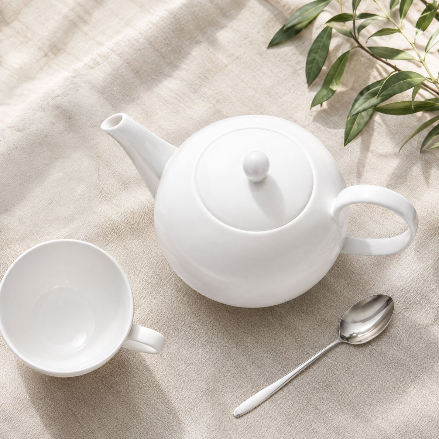 New Bone Porcelain Teapot, 1L
