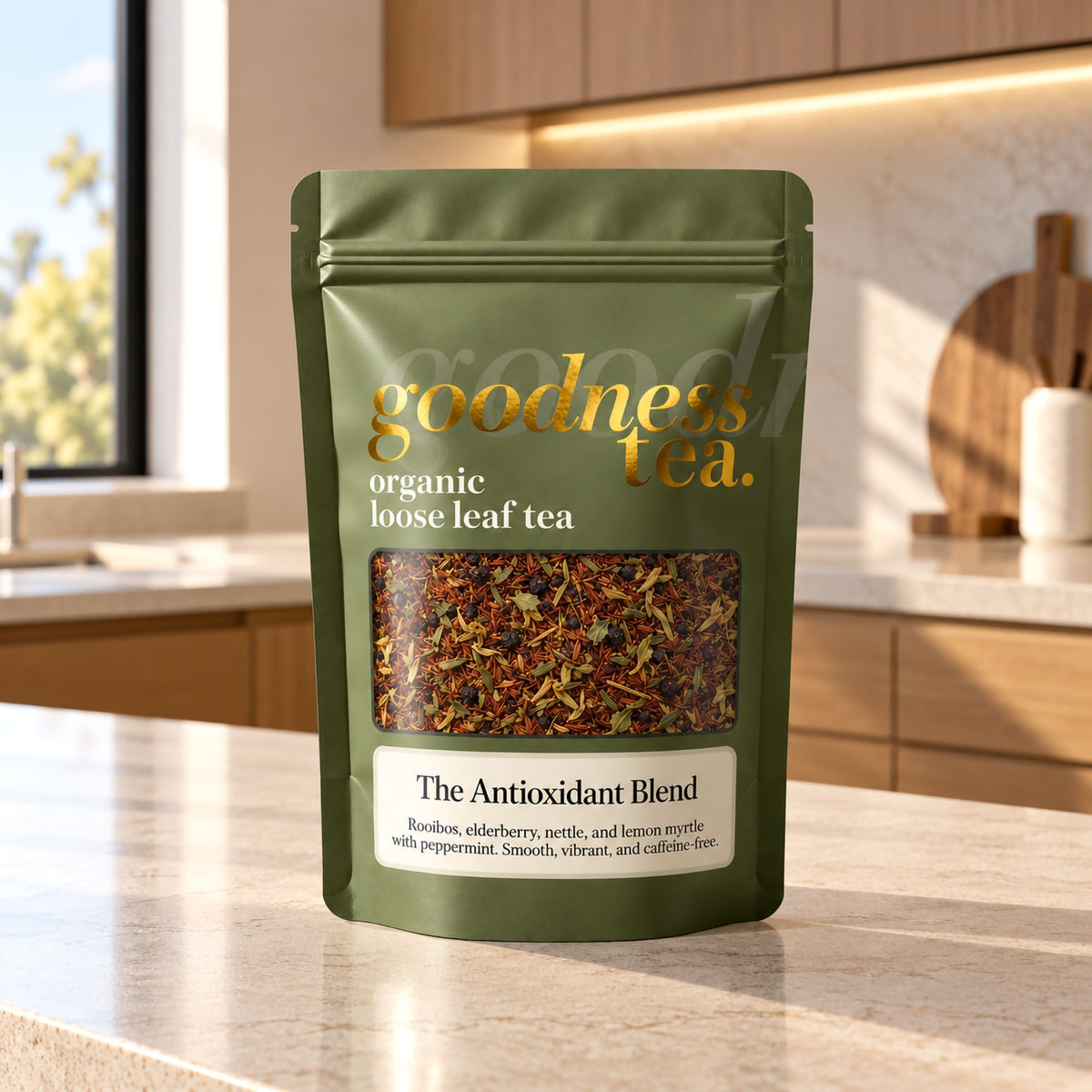 Goodness Tea Organic The Antioxidant Blend Rooibos Tea pouch