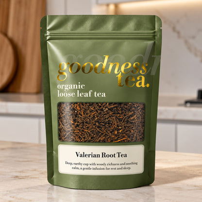 Goodness Tea Organic Valerian Root Herbal Tea pouch
