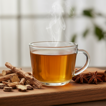 a cup of liquorice root tea