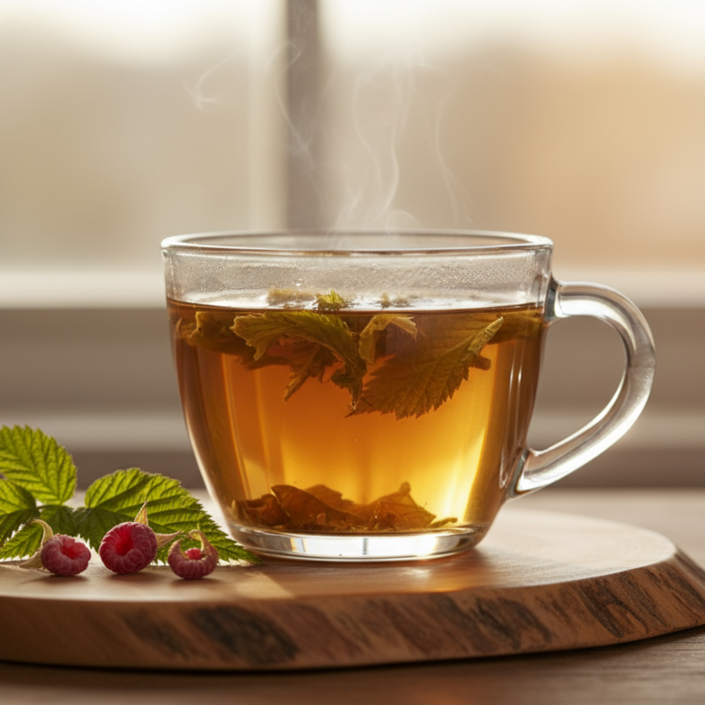 a cup of raspberry leaf tea